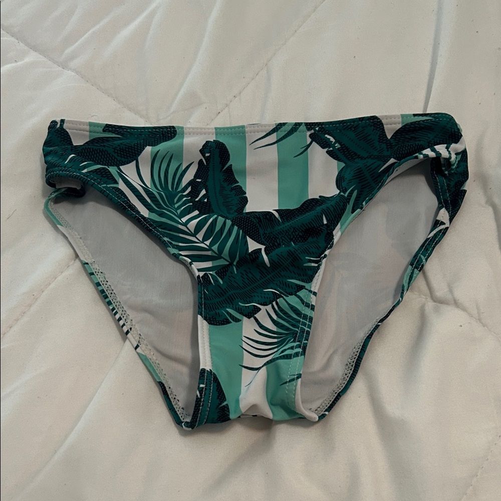 Tropical Leaf Print Bikini Bottom